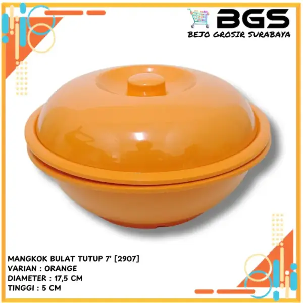 Mangkok Bulat Tutup Melamin - Ukuran 7/8/9 inch - Meishing