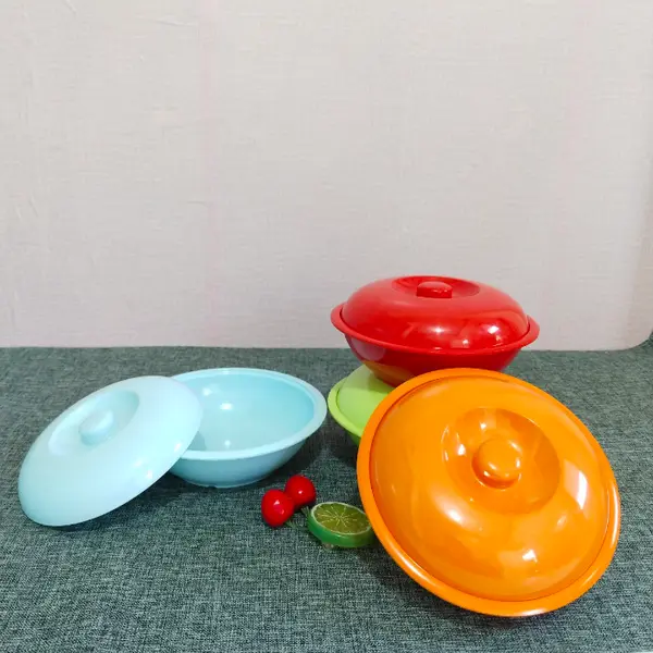 Mangkok Bulat Tutup Melamin - Ukuran 7/8/9 inch - Meishing