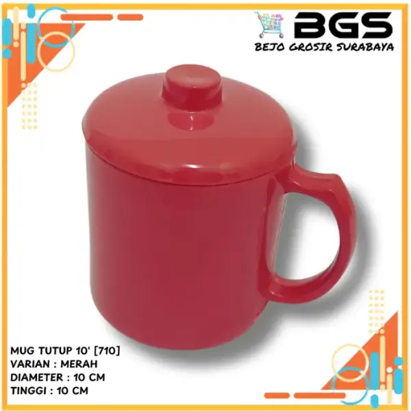 Mug Tutup Melamin - Ukuran 10 / 12 inch - Meishing